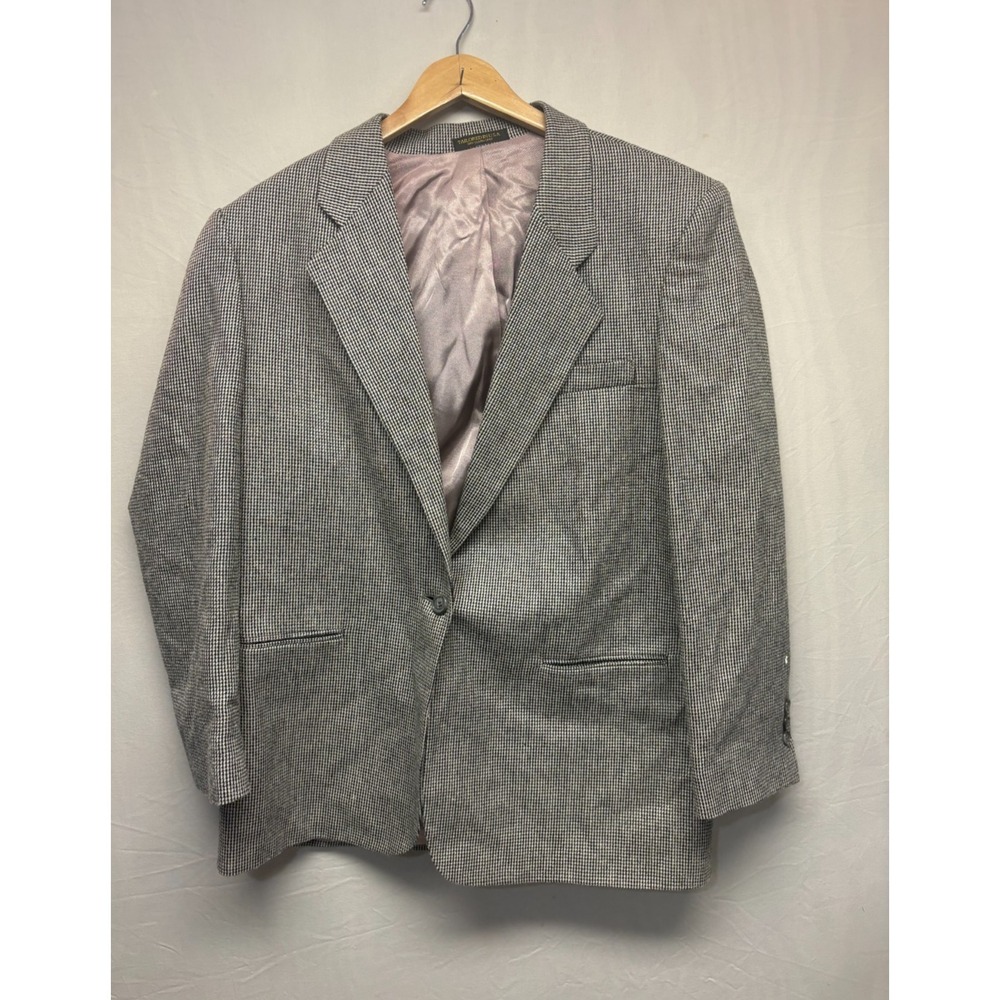 Orvis 1856 Womens Blazer Jacket Gray Houndstooth Notch‎ Lapel Pocket 8